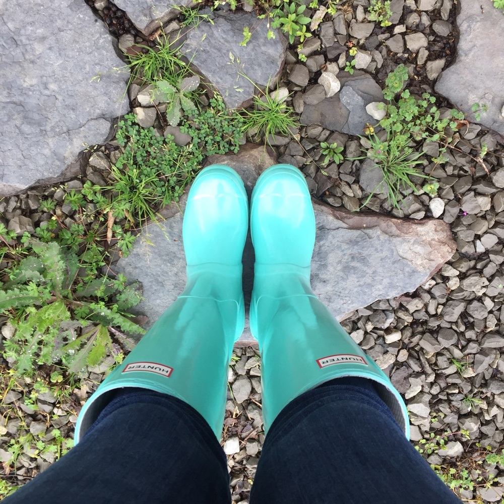 Mint // Tiffany Blue glossy HUNTER BOOTS💙