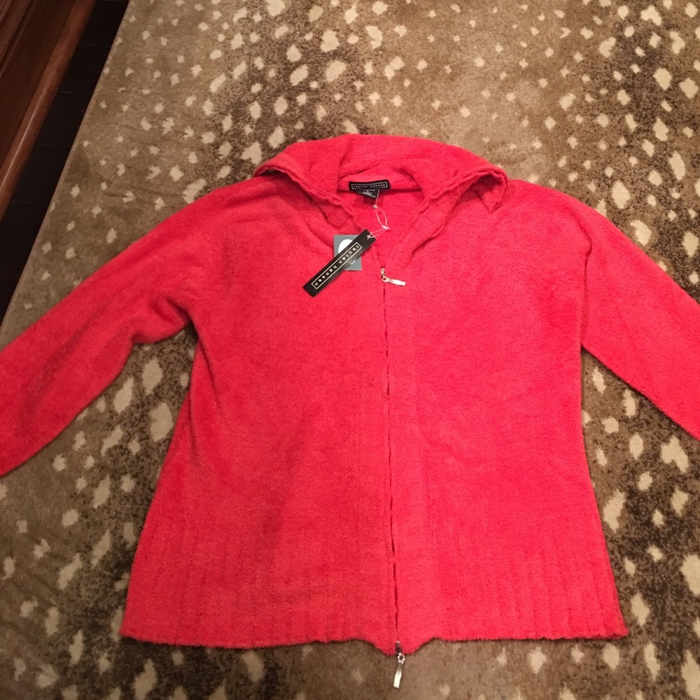 Lauren Hansen tomato zip up NWT
