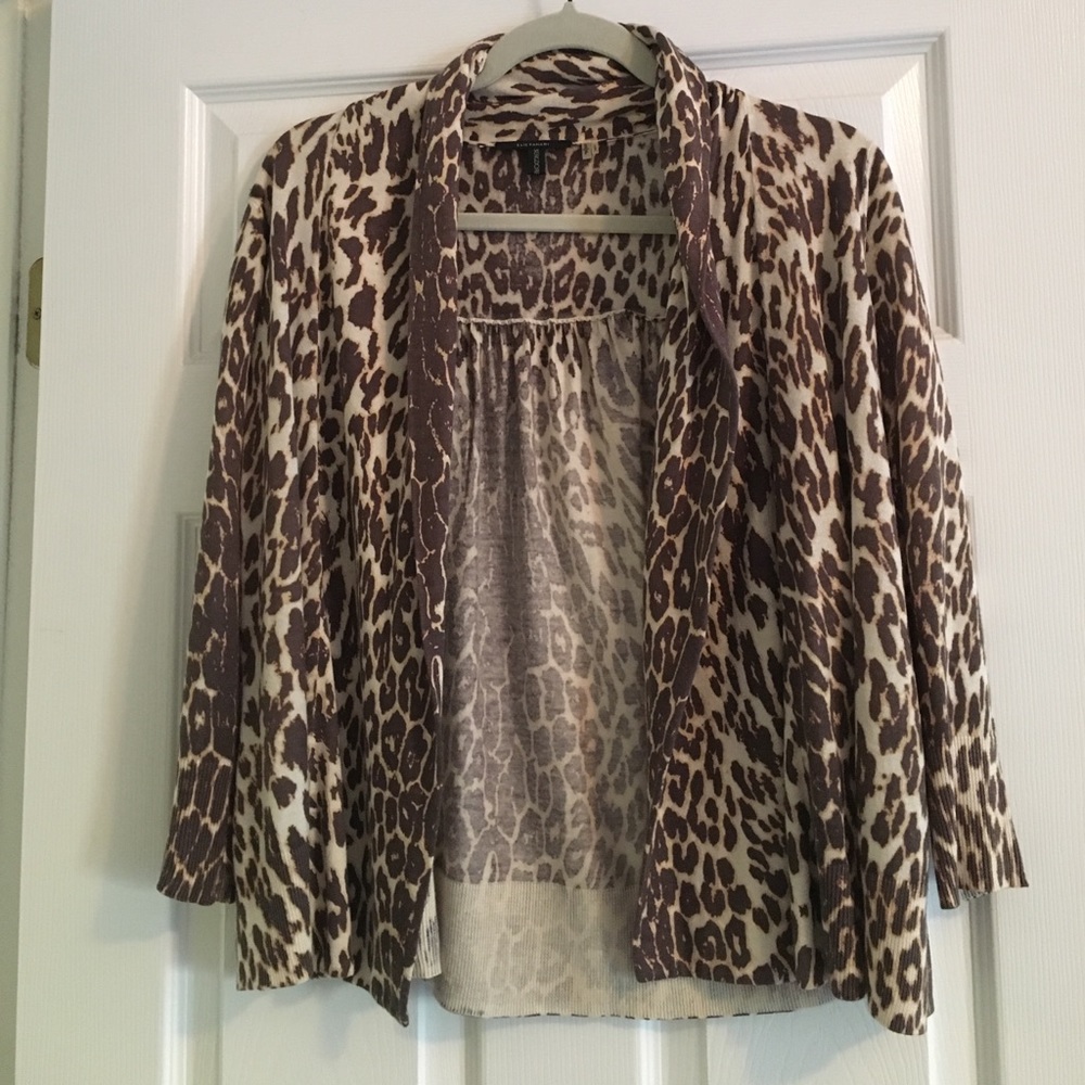 Elie Tahari Open leopard cardigan