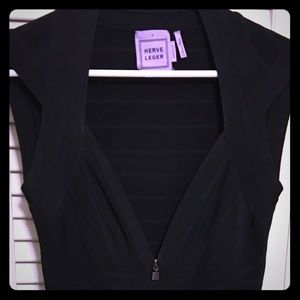 Herve leger black bandage dress. No flaws.
