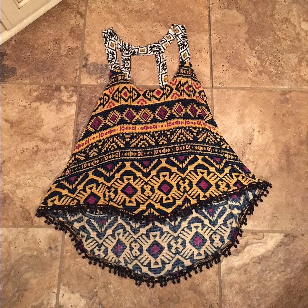 SOLD Mossimo aztec pom pom trim  crop top