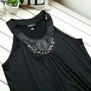 Black bedded tank top