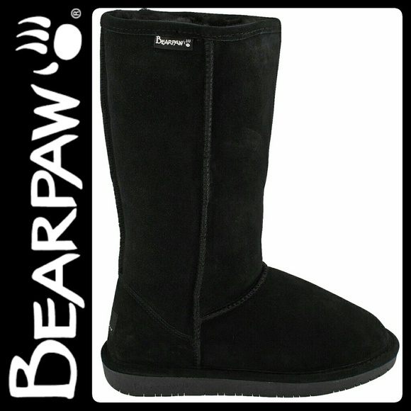 BearPaw Shoes - BearPaw Suede Sheepskin Black Boots