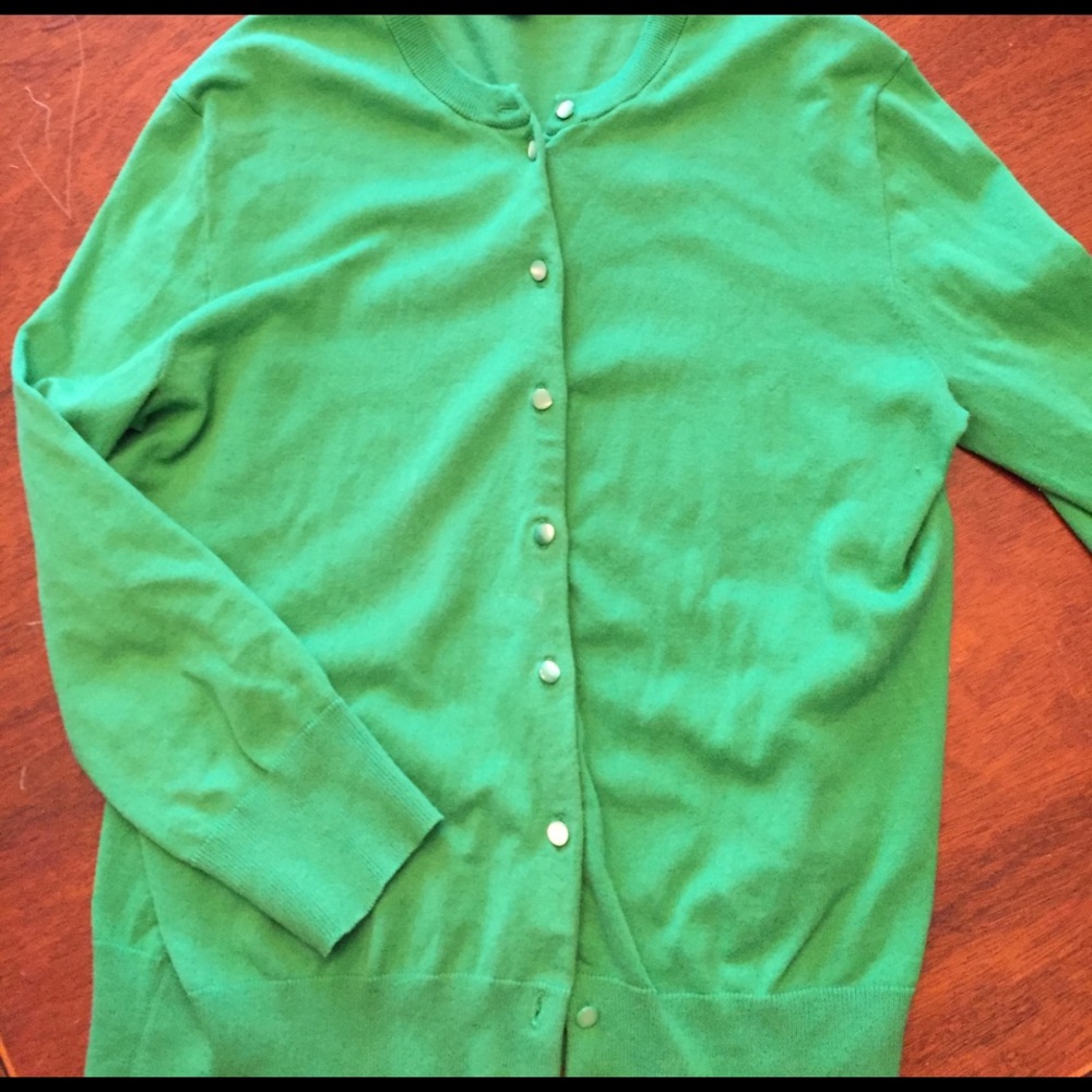 Greeen Jcrew cardigan