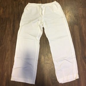 White linen pants