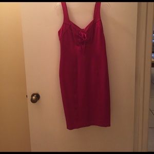 Hot pink DVF tight fitting dress