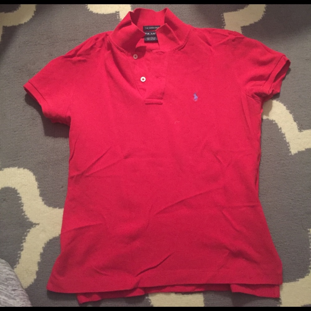 Ralph Lauren skinny fit polo in red