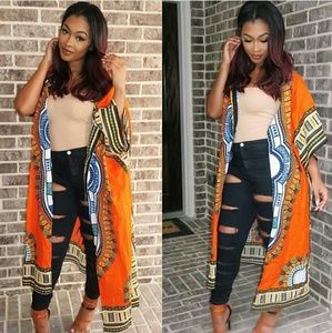 Orange dashiki Cardigan
