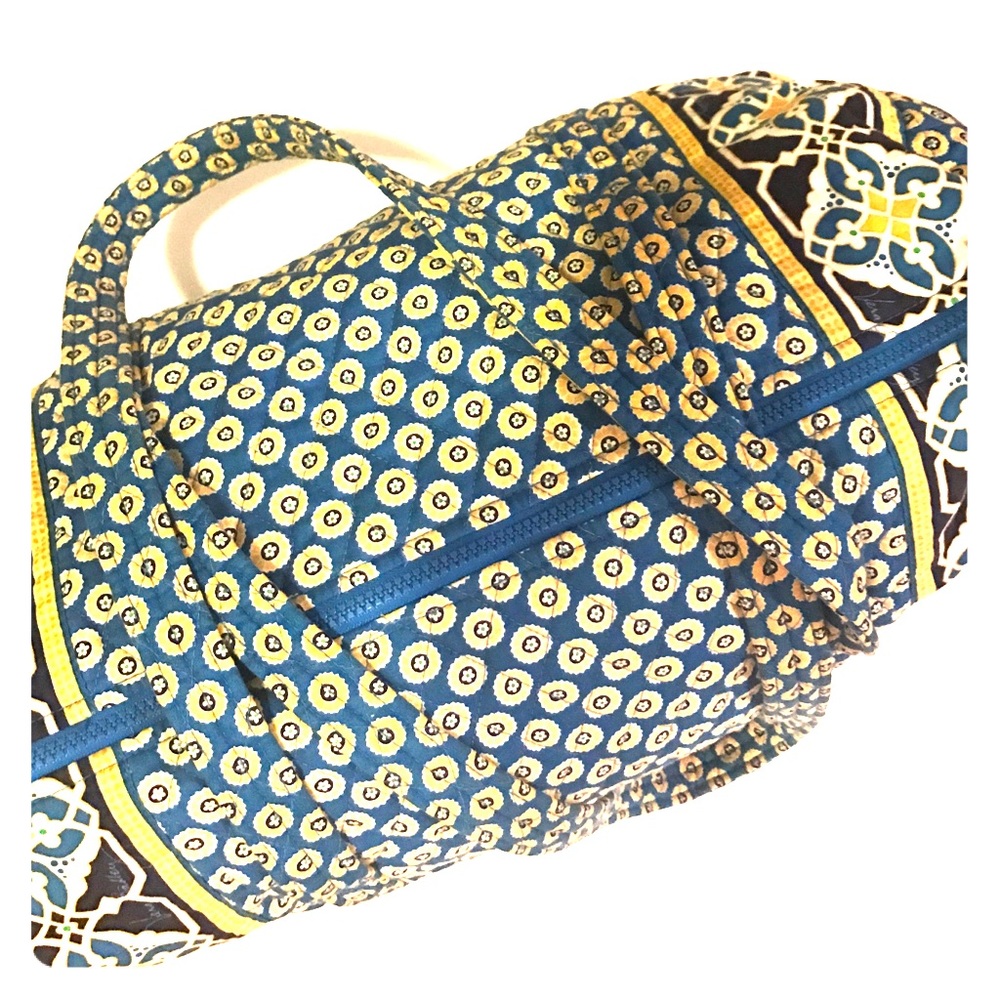 Vera Bradley Blue and Yellow Floral Overnight Bag