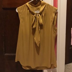 Yew Green Tie-Neck Blouse