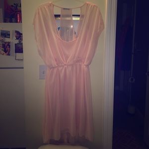 Pink chiffon high low dress super cute