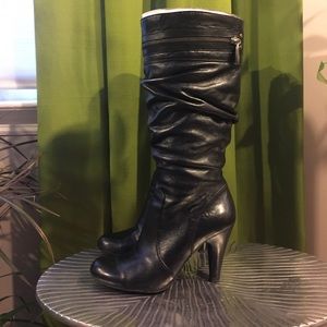 Guess Peter Black Leather Boots