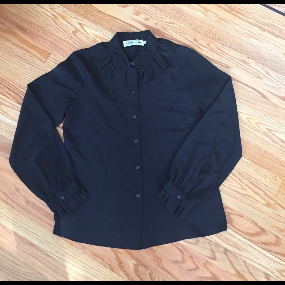 KENZO x H&M Black Silk Blouse NWOT💸 SALE