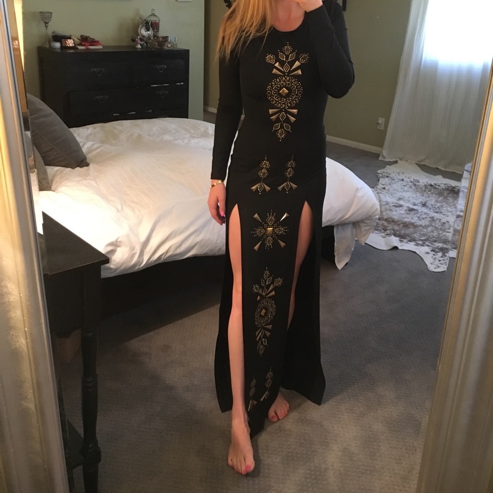 Long sleeve sexy slit dress- accepting offers!