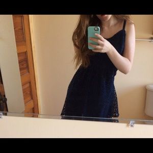 Dark Blue Lace Dress