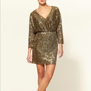 Trina Turk Birch Gold Sequin Dress Size 8