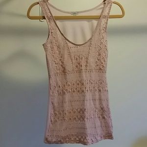 Blush pink sheer tank top