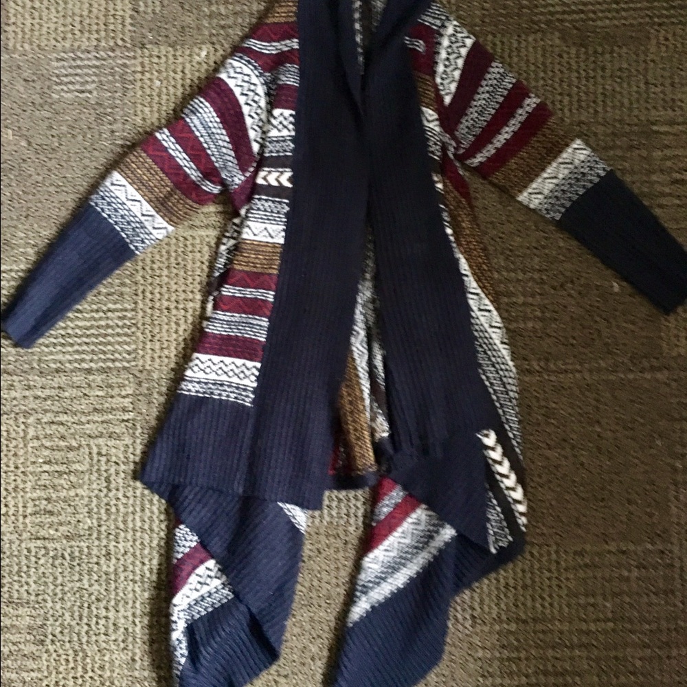 Forever 21 Print Longline Cardigan