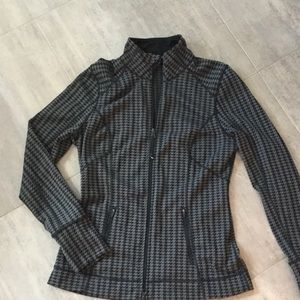 Zella houndstooth zip front sweatshirt