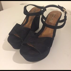 Black Suede Zara Wedges
