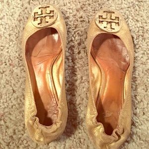 Tory Burch Gold Flats