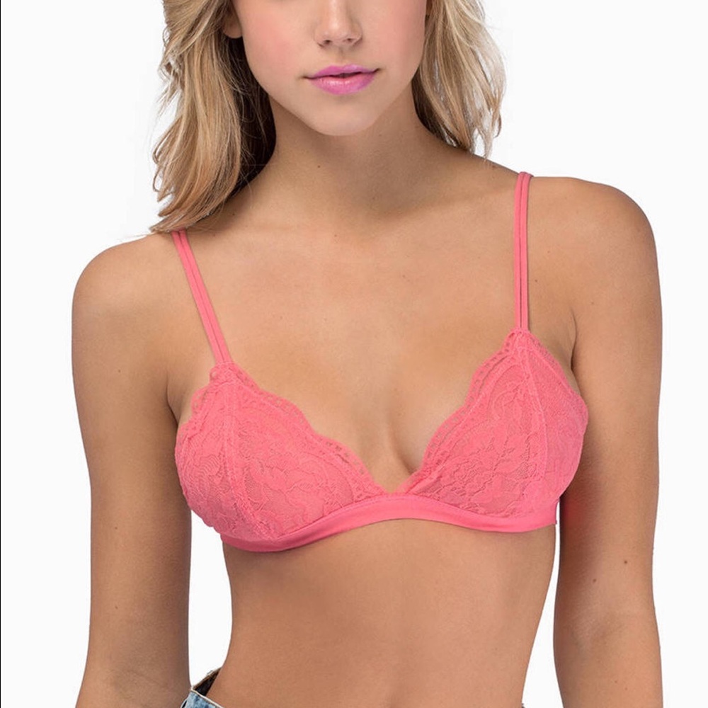 Tobi Tori's Secret Lace Bralette - Coral