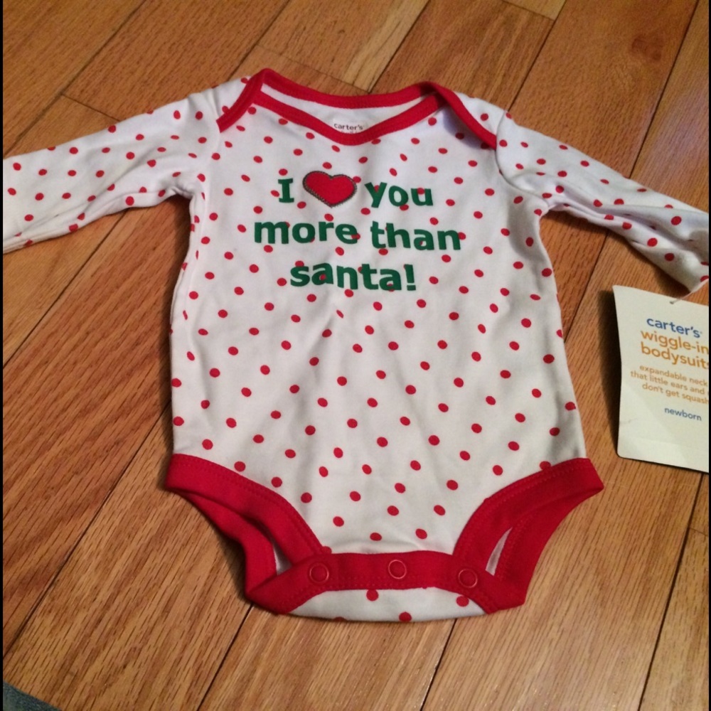 💚Carters Onesie Size Newborn NWT. Christmas