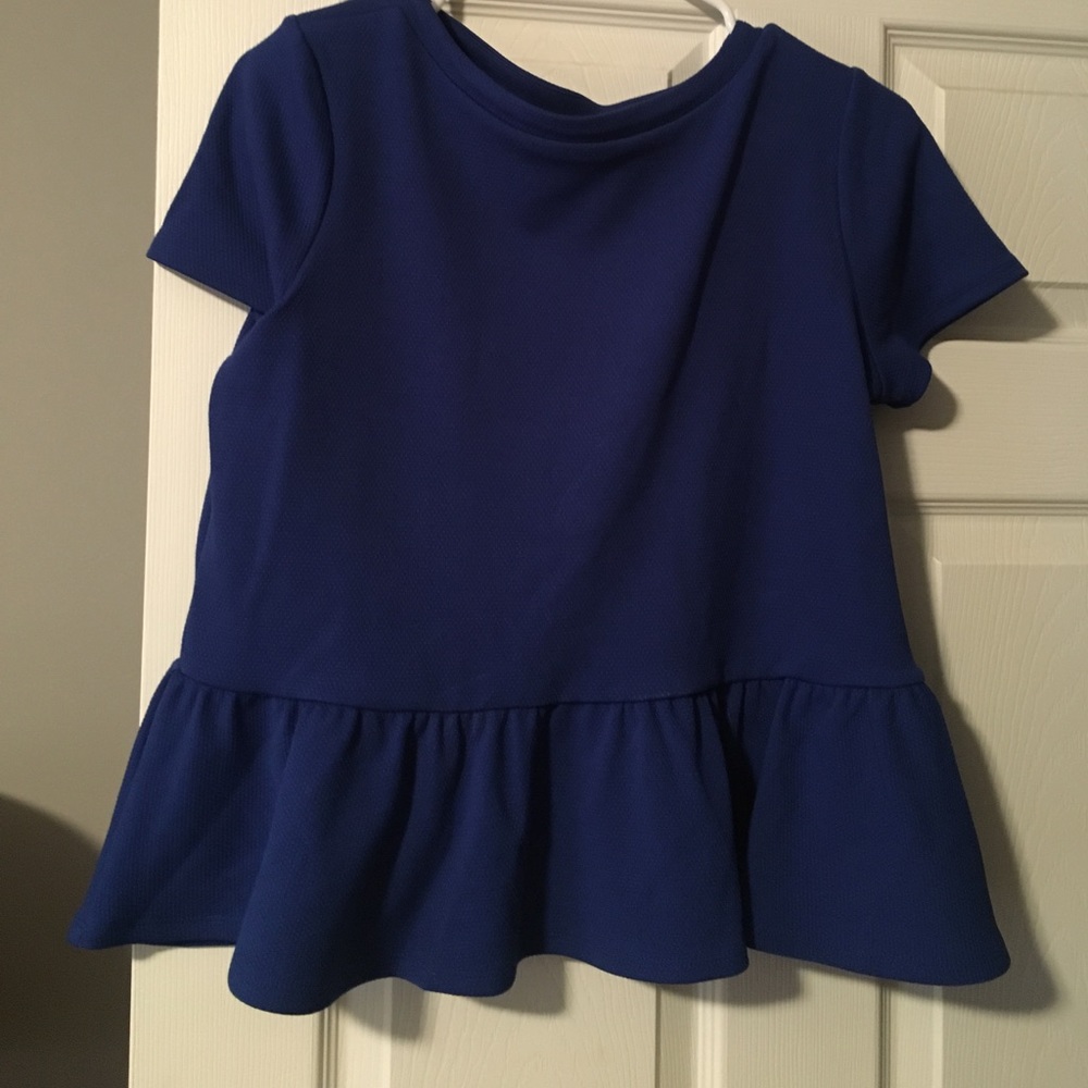 Royal Blue Peplum Short Sleeve by Elle Size M