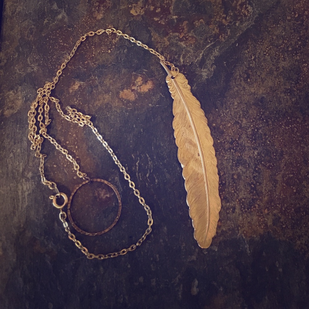 Gold Feather Necklace