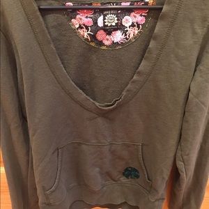 Lucky Brand size large hooded v neck sweatshirt