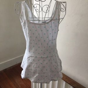 Express polka dot peplum tank