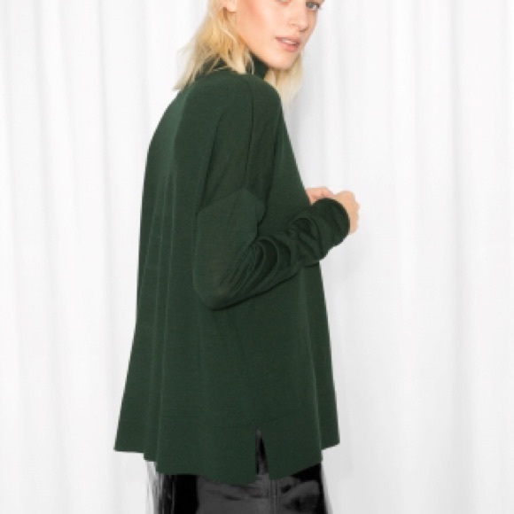 & Other Stories Green Turtleneck Sweater - Picture 2 of 5