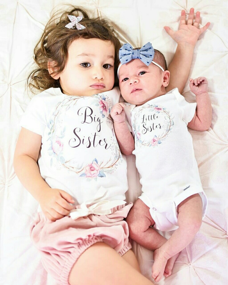 {5T} - Floral Big Sister Tee