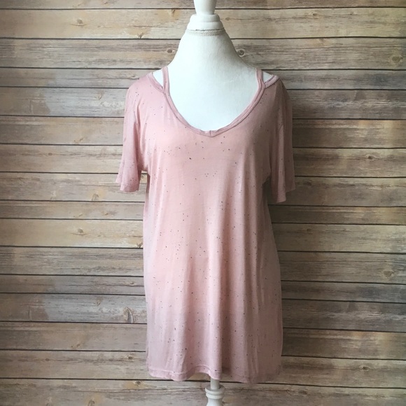 H.I.P Tops - H.I.P Blush Cold Shoulder Tunic Size Large