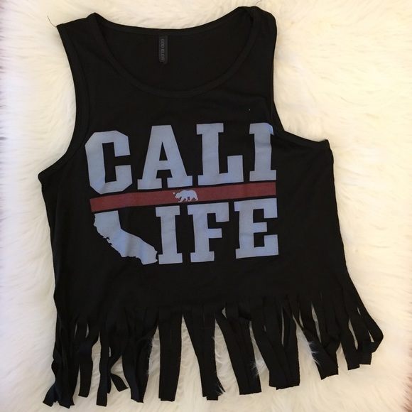 Tops - •LAST ONE• Cali Life Fringe Crop Top