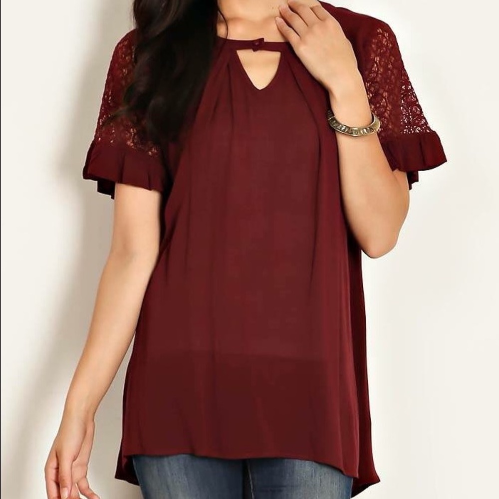 Wine Scoop Neck Tunic