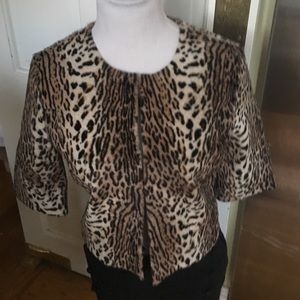 Lk New GRAHAM&SPENSER Animal print Faux Fur"Blazer