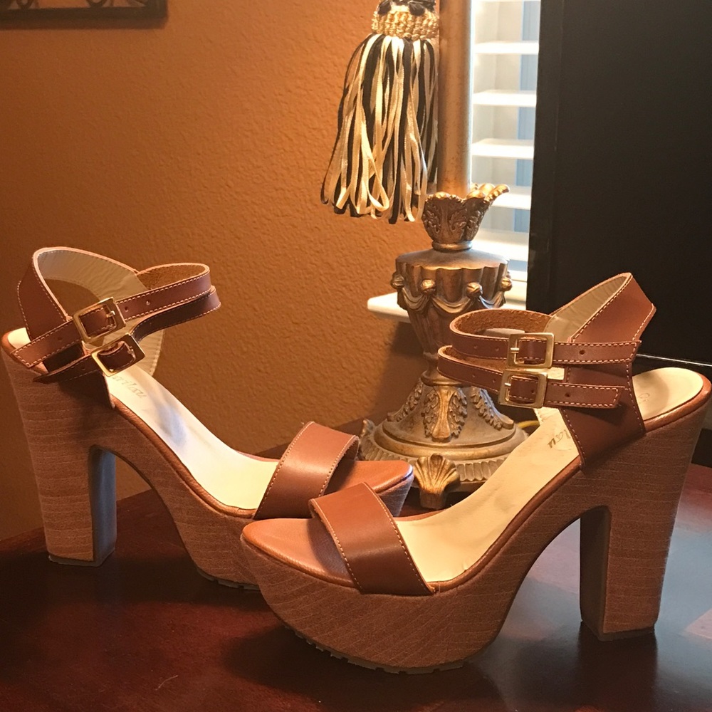 High Heel Sandals in a camel color