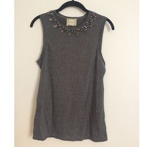 Embellished grey tank