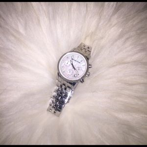 Authentic silver pearl faced MK watch!