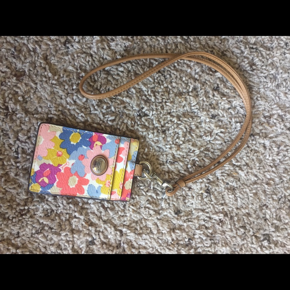 Coach lanyard with card holders. Like new