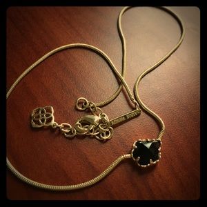 Onyx and gold Mara Kendra Scott pendant necklace