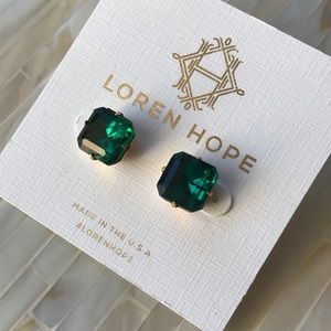 Loren Hope Sophia Studs in Emerald Green