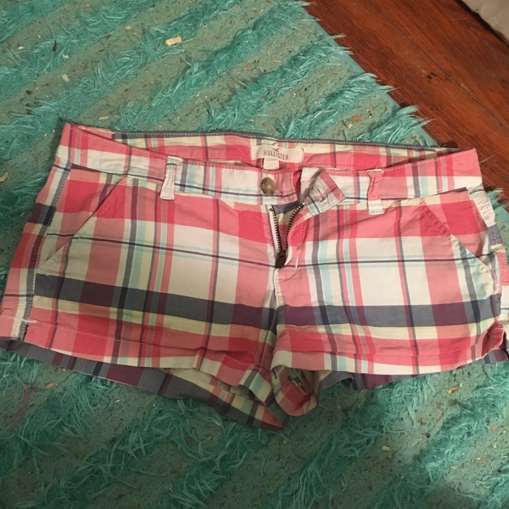 Pink plaid shorts