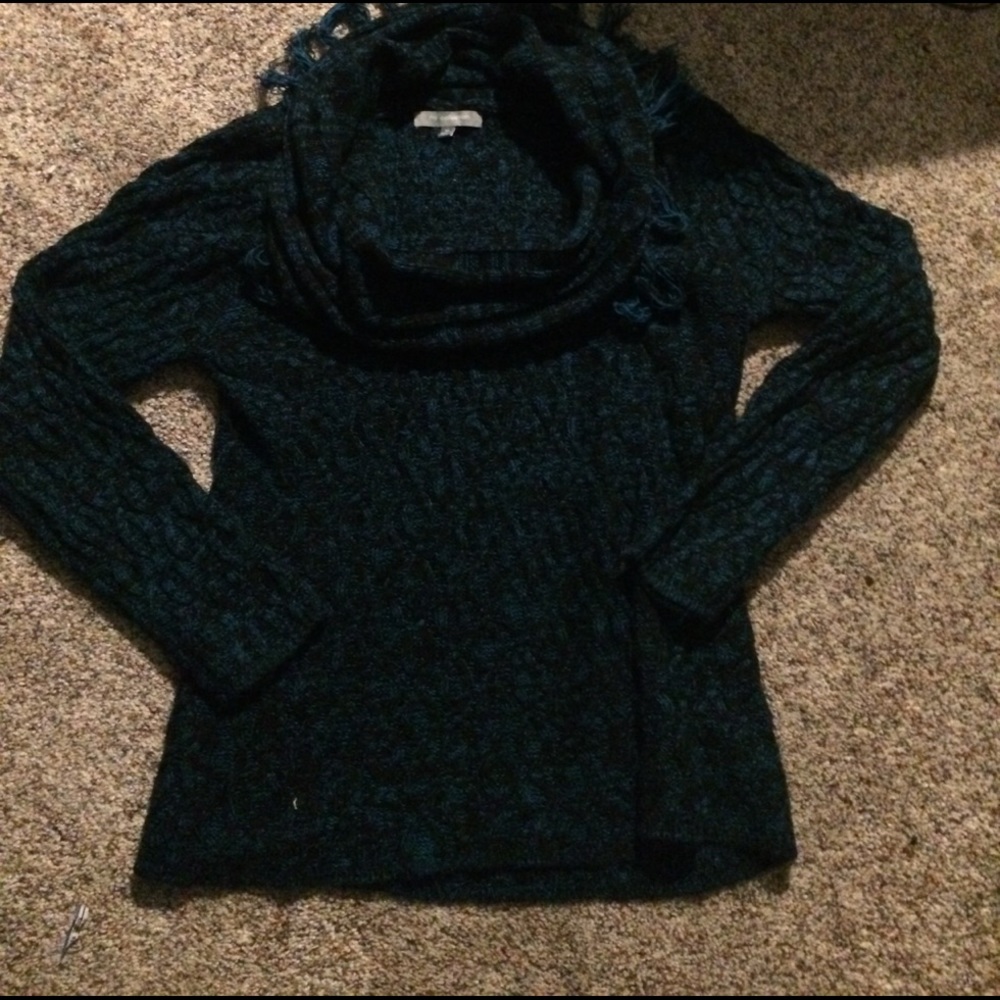 Dark Teal and Black Sweater