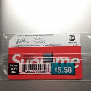 RARE SUPREME METRO CARD