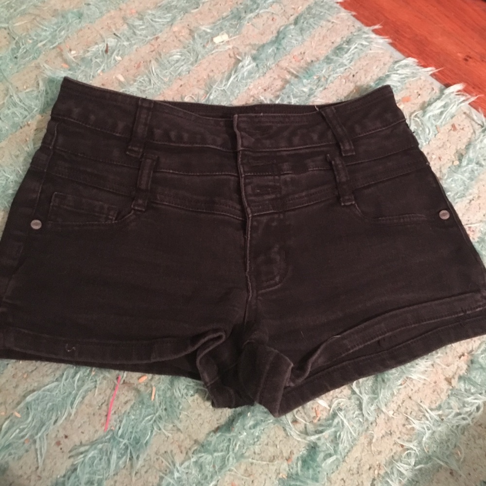 High waisted black vanity shorts