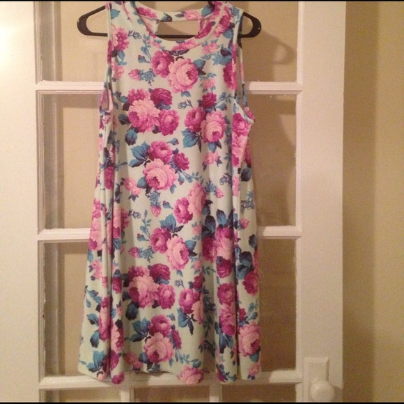 Blue Floral Dress - Picture 2 of 5