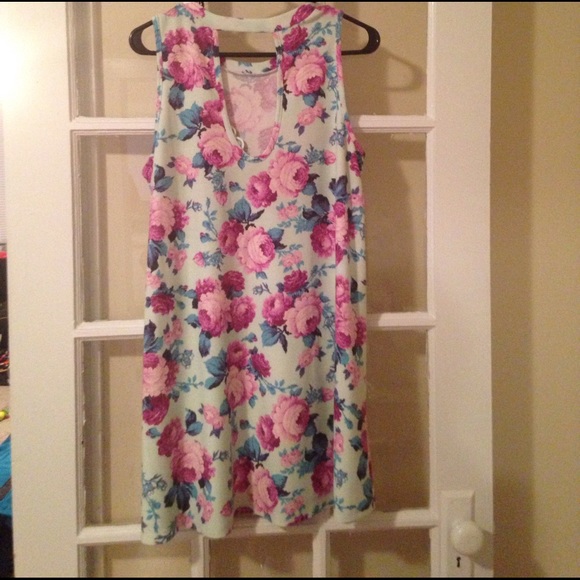 Blue Floral Dress - Picture 3 of 5