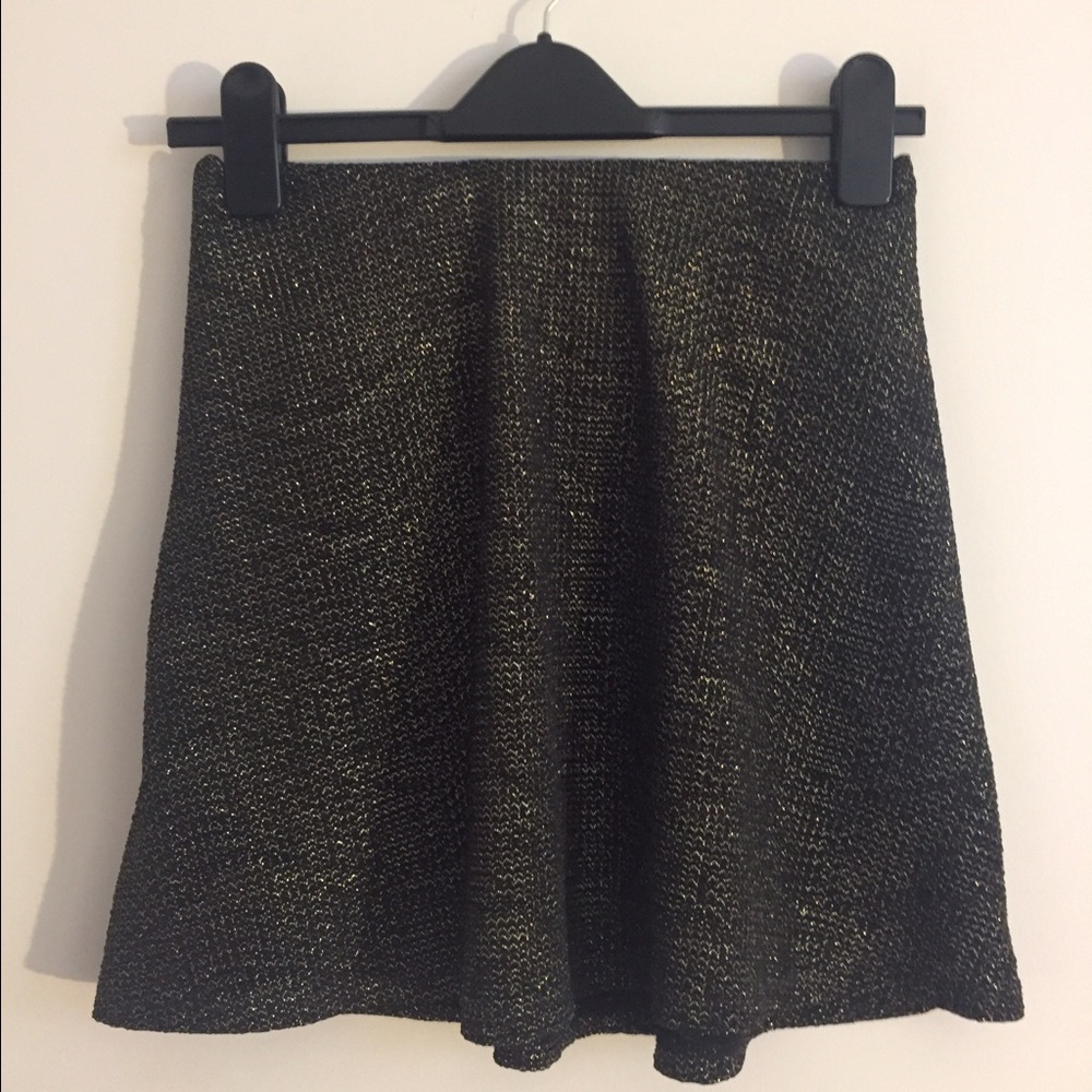 Gold metallic mini skirt